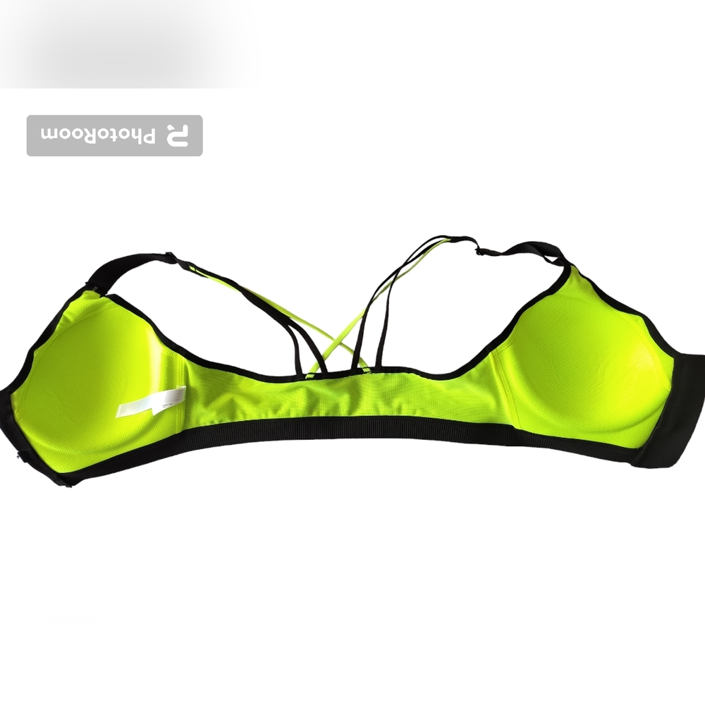 Victoria's secret sport green black bra closure front racerback size 34D - Picture 8 of 12